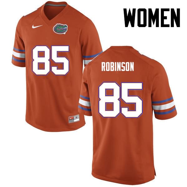 Women's NCAA Florida Gators James Robinson #85 Stitched Authentic Nike Orange College Football Jersey ZFG8865KI